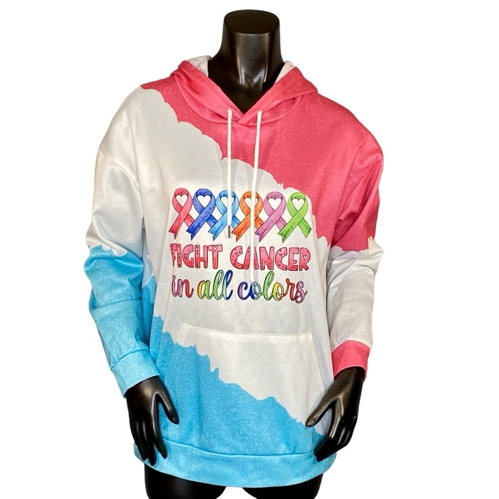 Fight Cancer in All Colors Custom Hoodie Size Medium